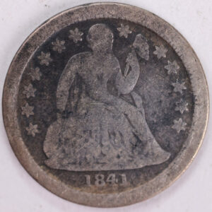 1841-O Seated Liberty Silver Dime, Very Good Circulated Coin, Store #d841N02