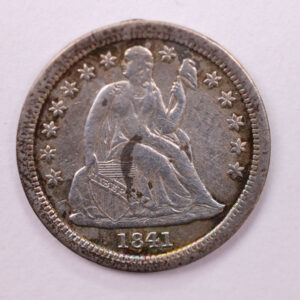 1841 Seated Liberty Silver Dime., Extra Fine., Store Sale #19001