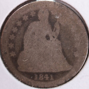 1841 Seated Liberty Silver Dime, Good Circulated Coin, Store #d841.03