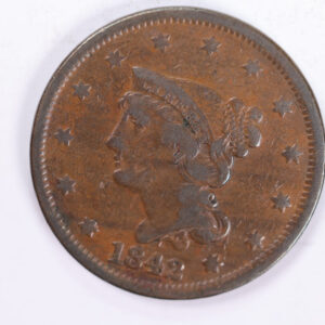 1842 Large Cent., Fine Circulated Coin., Store Sale #1991