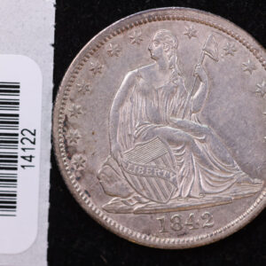 1842 Seated Liberty Half Dollar, Choice Eye Appeal, MED Date, Store #14122