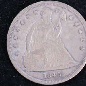 1845 Liberty Seated Silver Dollar, XF Details No Motto. Store #23080404