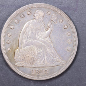 1845 Seated Liberty Dollar, Nice Eye Appeal, Great Early Date. Store#2214321