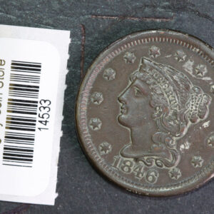 1846 Large Cent, Affordable Circulated Coin, Store Sale #14533