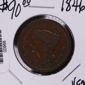 1846 Large Cent, Affordable Early Date Copper Cent. Available on-line Only. #0968