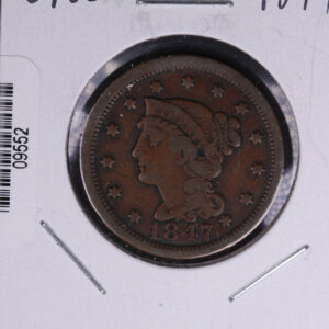 1847 Liberty Head Large Cent. Affordable Collectible Coin. Store # 09552