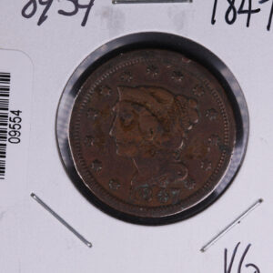 1847 Liberty Head Large Cent. Affordable Collectible Coin. Store # 09554