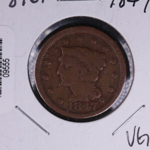 1847 Liberty Head Large Cent. Affordable Collectible Coin. Store # 09555