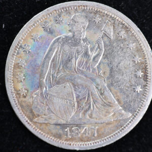 1847 Liberty Seated Silver Dollar, XF45 Details No Motto. Store #23080406