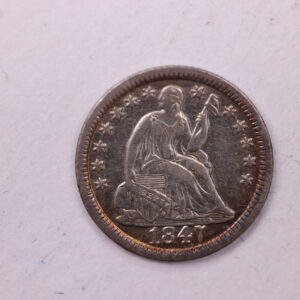 1847 Seated Liberty Half Dime., Uncirculated Coin., Store Sale #18887