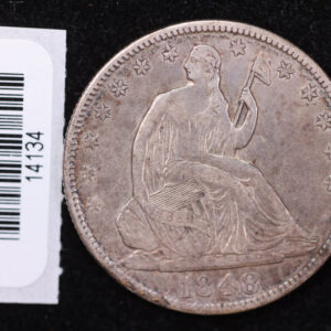 1848-O Liberty Seated Half Dollar, Affordable Circulated Coin. Store #14134