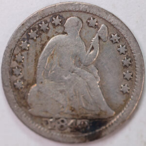 1848 Seated Half Dime, Fine+ Circulated Coin, Store #M848.02