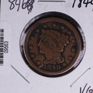 1849 Liberty Head Large Cent. Affordable Collectible Coin. Store # 09563