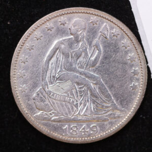 1849-O Liberty Seated Half Dollar, Affordable Circulated Coin. Store #14137