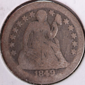 1849-O Seated Liberty Silver Dime, Good+ Circulated Coin, Store #d849N01