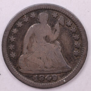 1849 Seated Liberty Half Dime., VG Coin., Store Sale #18892