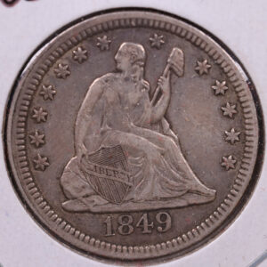1849 Seated Liberty Quarter., Extra Fine+, Circulated Coin., Store#1069