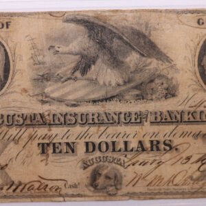 1850 $10, Augusta Insurance Banking Co. GA., Obsolete Currency., Store #GA010.