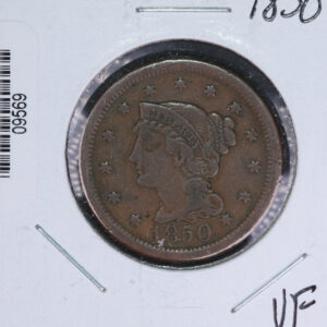 1850 Liberty Head Large Cent. Affordable Collectible Coin. Store # 09569