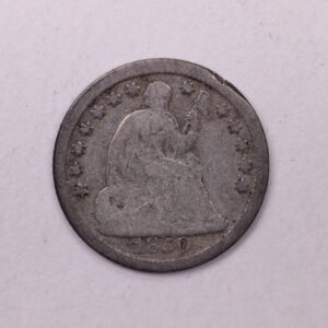 1850 Seated Liberty Half Dime., VG Coin., Store Sale #18894