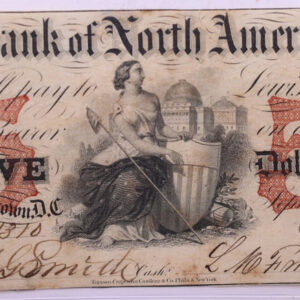 1851 $5, BANK OF NORTH AMERICA, Georgetown, D.C., STORE #18517