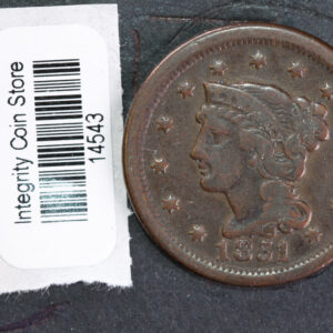 1851 Large Cent, Affordable Circulated Coin, Store Sale #14543