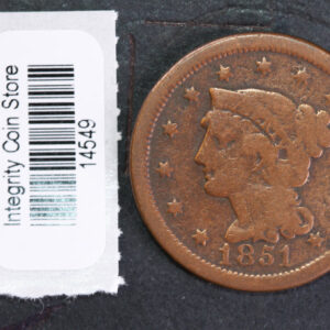 1851 Large Cent, Affordable Circulated Coin, Store Sale #14549