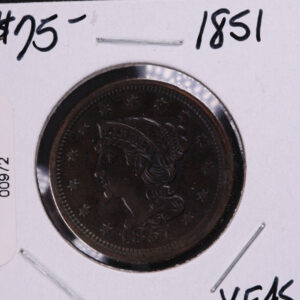 1851 Large Cent, Affordable Early Date Copper Cent. Available on-line Only. #0972