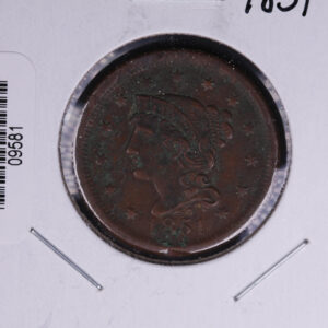 1851 Liberty Head Large Cent. Affordable Collectible Coin. Store # 09581