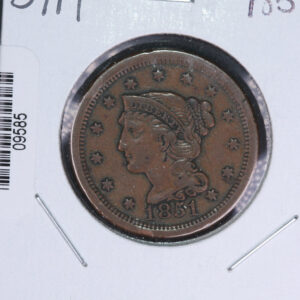 1851 Liberty Head Large Cent. Affordable Collectible Coin. Store # 09585