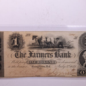 1852 $1, The Farmers Bank., Georgetown, D.C., STORE #18504