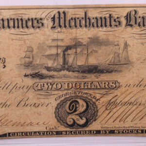 1852 $2, Farmers Merchant Bank., Georgetown, D.C., STORE #18508
