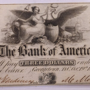 1852 $3, Bank of AMERICA., Georgetown D.C., STORE #18491