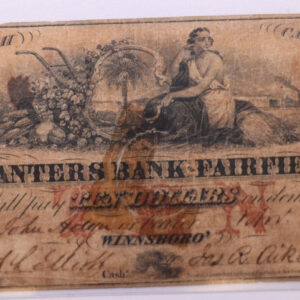 1853 $10., PLANTERS BANK FAIRFIELD, S.C., Obsolete Currency., Store #SC002