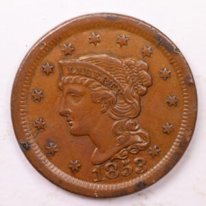 1853 Large Cent., Affordable Circulated Coin Store Sale #353432