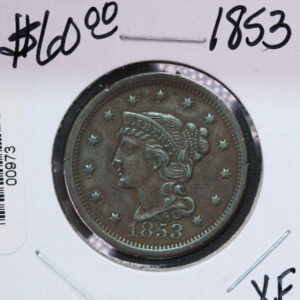 1853 Large Cent, Affordable Early Date Copper Cent. Available on-line Only. #0973