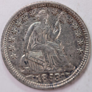 1853, Seated Half Dime, Very Good+ Circulated Coin, Store #M853.02