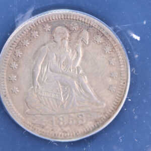 1853 Seated Liberty Quarter, ANACS Certified. Store #23083062