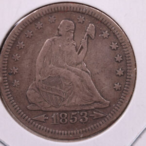 1853 Seated Liberty Quarter., Extra Fine+, Circulated Coin., Store#1074