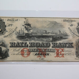1854 $1 Adrian, Michigan., Obsolete Currency, Store Sale 0932321.