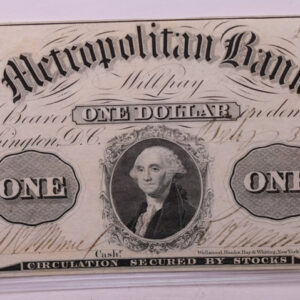 1854 $1, METROPOLITAN BANK, Wash D.C., Obsolete, STORE #18426