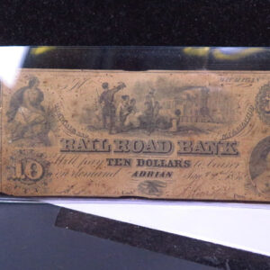 1854 $10 Obsolete Bank, 'Railroad Bank, Adrian MI.' Store #05695