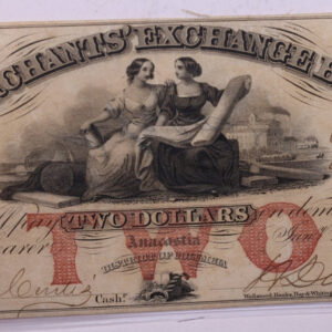 1854 $2, Merchants Bank, ANACASTIA., Wash D.C., STORE #18486