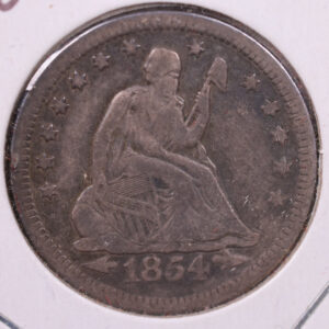 1854-O Seated Liberty Quarter., (B-3b)., Extra Fine., Circulated Coin., Store#1077