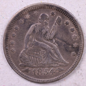 1854 Seated Liberty Quarter., Very Fine Circulated Coin., Store#1136