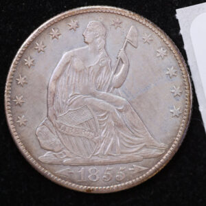 1855-O Seated Liberty Half Dollar, Affordable Collectible Circulated Coin, Store #14186