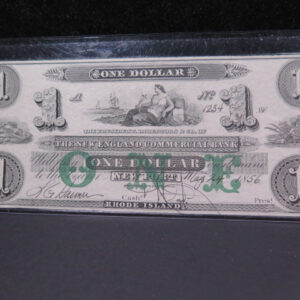 1856 $1 Obsolete Currency, New England, Store Sale #04884