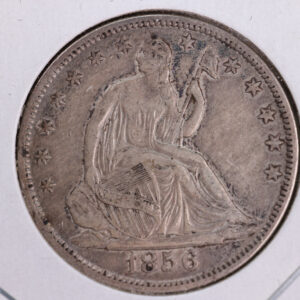 1856 Liberty Seated Half Dollar, Affordable Circulated Coin. Store Sale #23080917