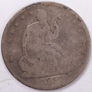 1857 Liberty Seated Half Dollar, Good Circulated Coin, Store #H857.02