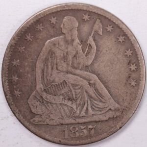 1857-O Liberty Seated Half Dollar, Very Fine Circulated Coin, Store #H857O02